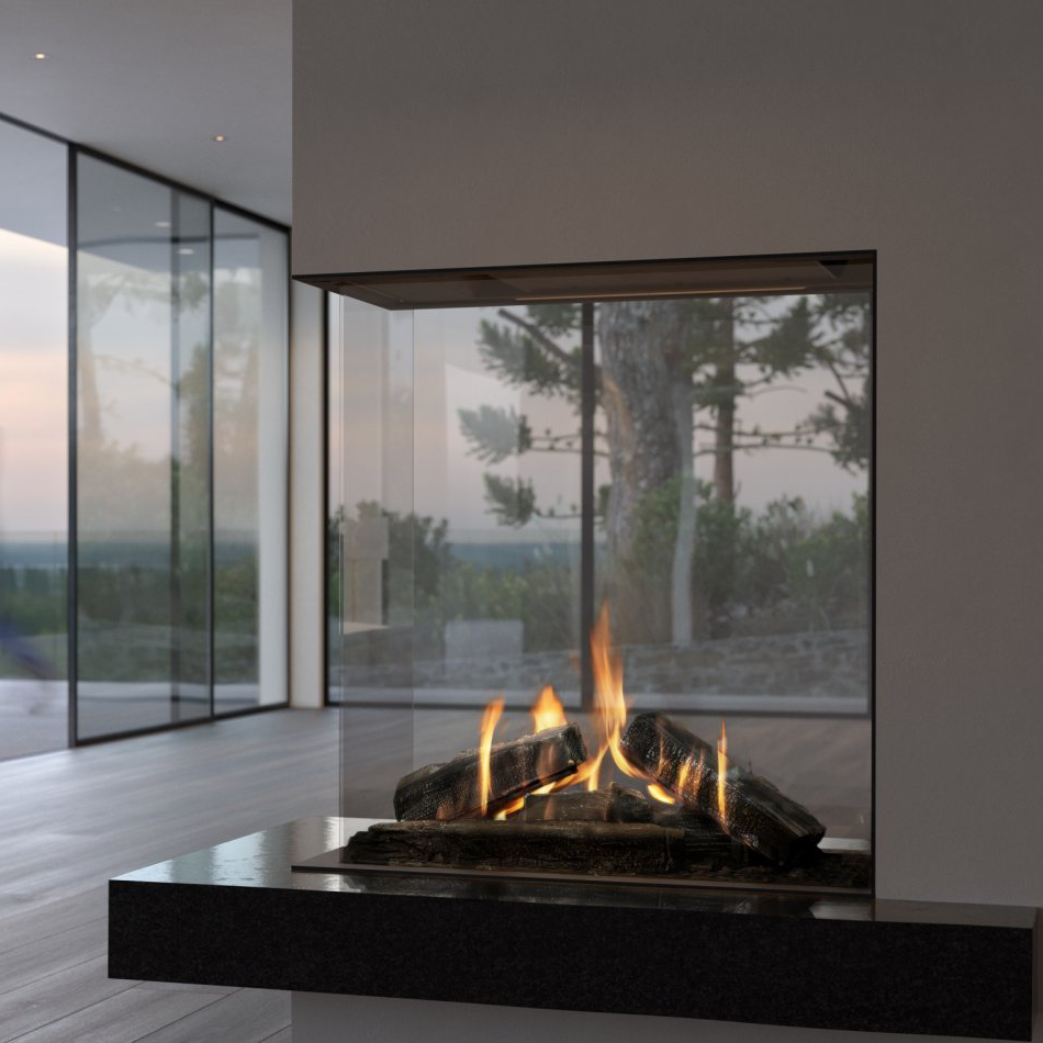 Element4 Sky Small Room Divider Peninsula Gas Fireplace